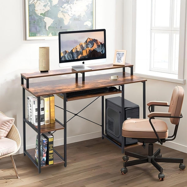 BNOIN Computer Desk 47inch , with Keyboard Tray£¬with Storage Shelves