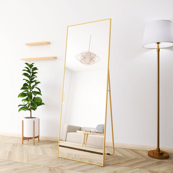 BNOIN  65inch  x 22inch  Full Length Mirror Rectangle Body Floor Mirror, Gold